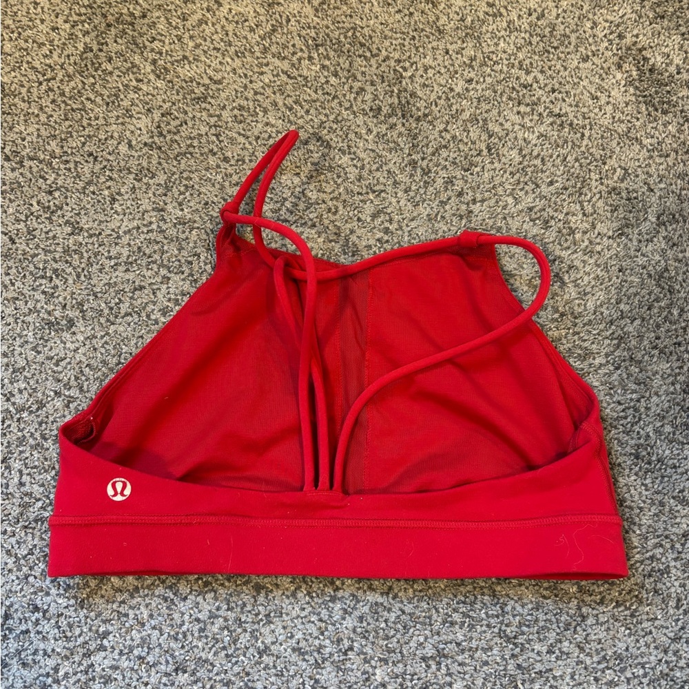 Lululemon Red Strappy Sports Bra - Picture 2 of 3